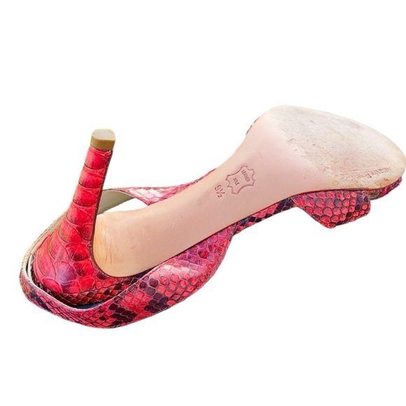 Alexander Birman Red Snakeskin Print Slingback Heels 9.5 - Picture 5 of 7